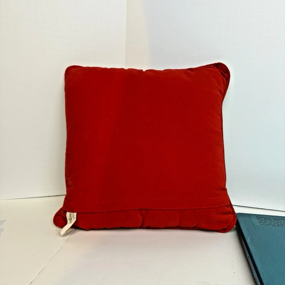 Vintage Imperial Elegance‎ Needlepoint Pillow Christmas Seasons Greetings Wool